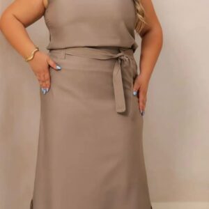 Conjunto saia barrado Majestade